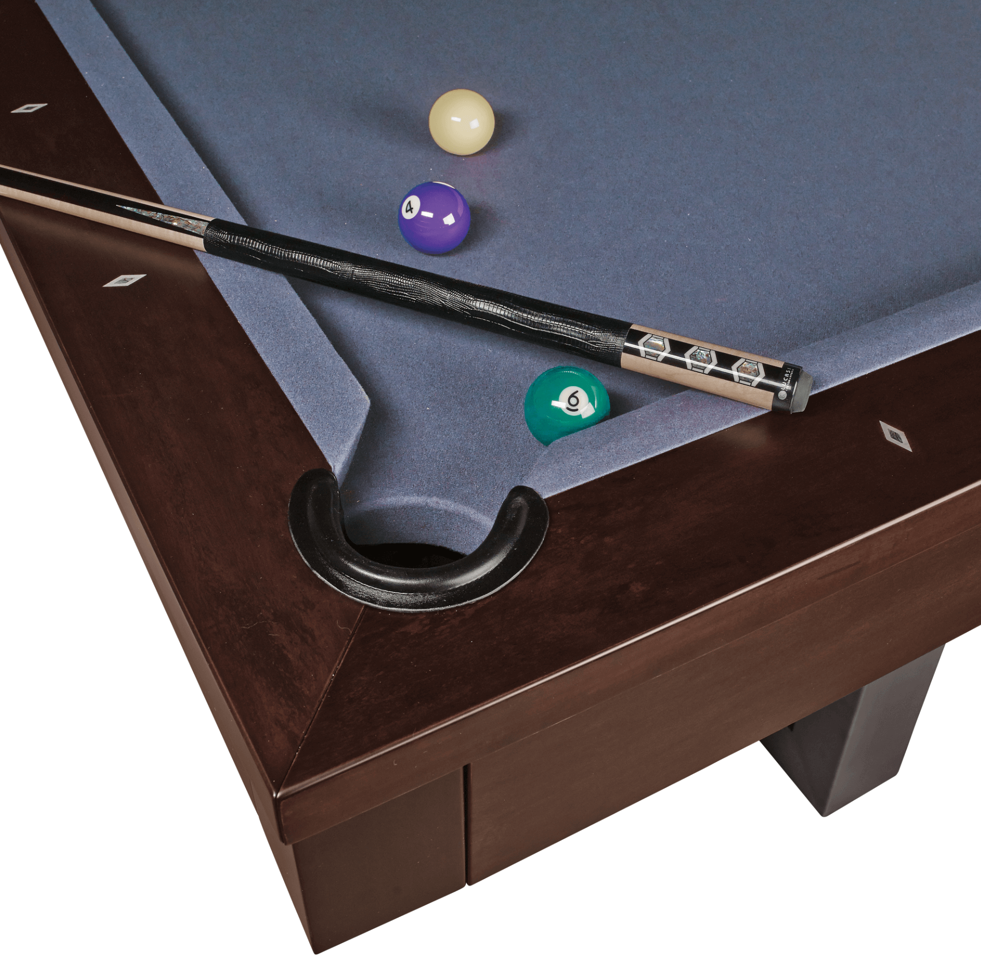 American Heritage Abbey pool table with premium accessories and a new felt by SOLO® Pool Tables.