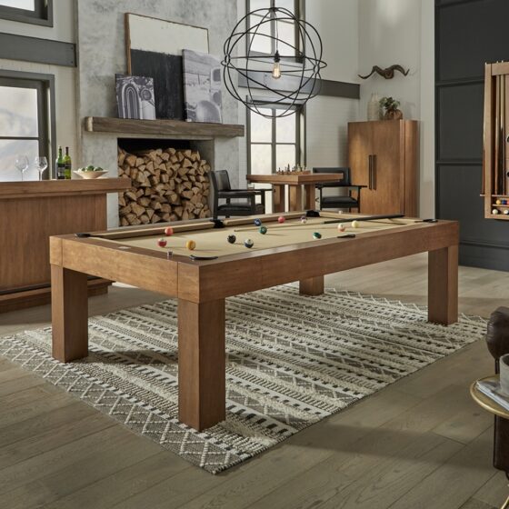 American Heritage Alta pool table with premium accessories and a new felt by SOLO® Pool Tables.