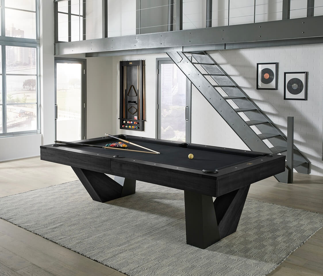 American Heritage Annex pool table with premium accessories and a new felt by SOLO® Pool Tables.
