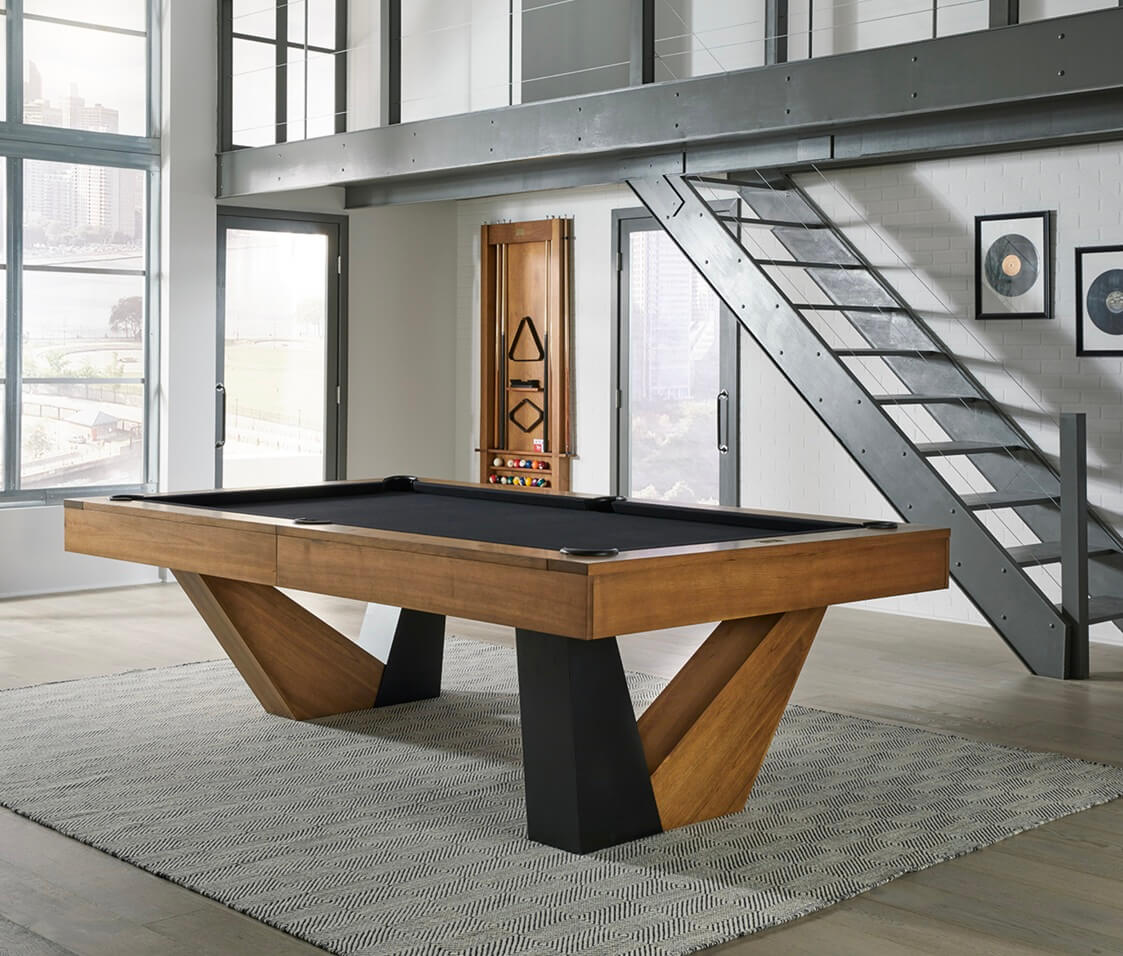 American Heritage Annex pool table with premium accessories and a new felt by SOLO® Pool Tables.