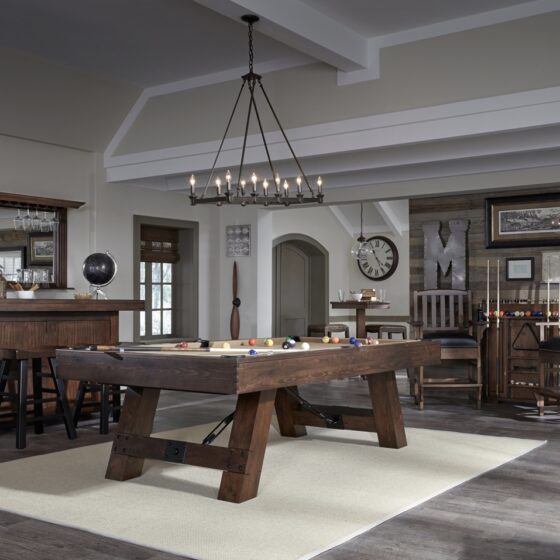 American Heritage Savannah pool table with premium accessories and a new felt by SOLO® Pool Tables.