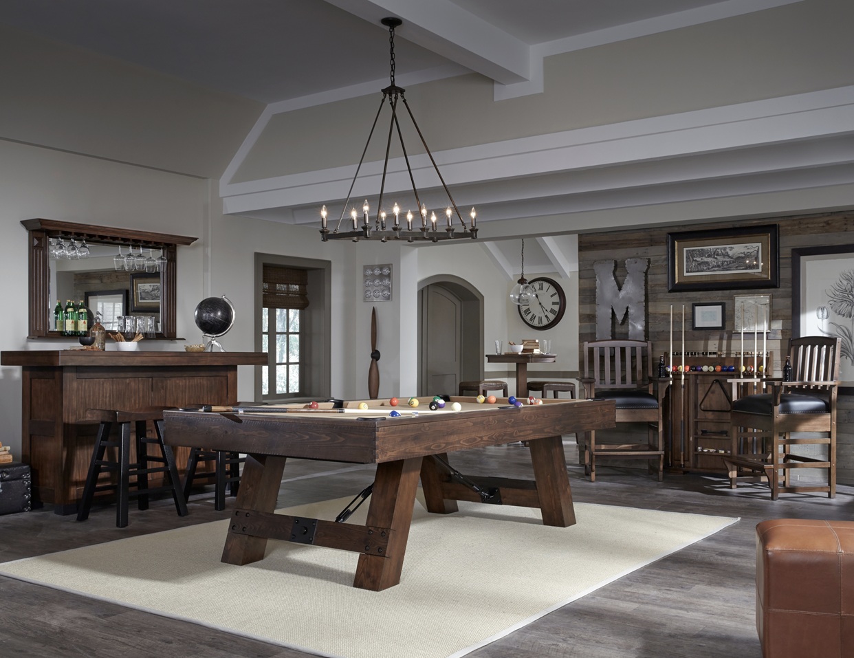 American Heritage Savannah pool table with premium accessories and a new felt by SOLO® Pool Tables.