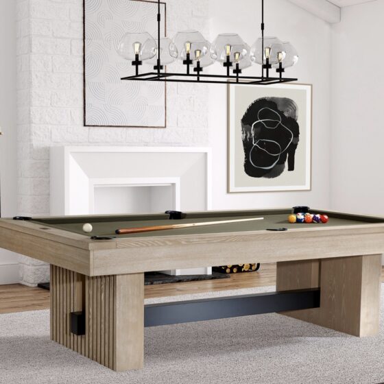 American Heritage Vancouver pool table with premium accessories and a new felt by SOLO® Pool Tables.